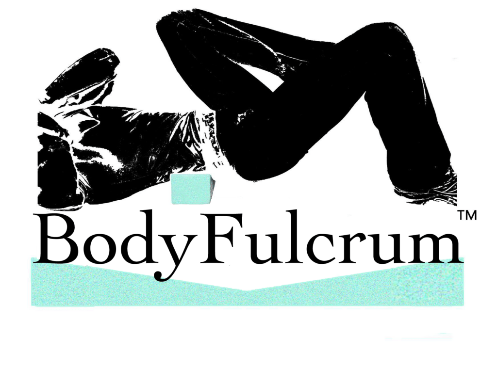 Woman doing abdominal crunch exercise with 'Body Fulcrum' text.